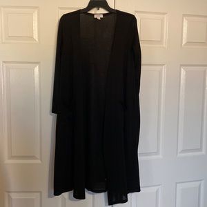 Lularoe Sarah duster cardigan.  Solid black.  In new condition